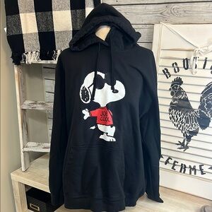 Peanuts Black and Red Snoopy Hooded Sweatshirt